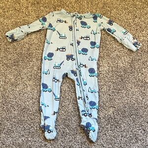 Kids Construction Print One Piece Pajama - Blue posh peanut